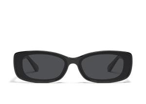 QUAY - Womens Sunglasses, Polarized Square Lenses with UV Protection (Vibe Check, Black)