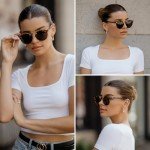 WearMe Pro - Women's Polarized, Round Retro, Double-Bridge Vintage Sunglasses