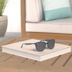 Ray-Ban Women's RB4378 Square Sunglasses, Opal Blue/Dark Grey, 54 mm