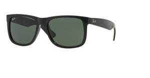 Ray-Ban RB4165 JUSTIN 601/71 55MM Black/Plastic Lens Green Square Sunglasses For Men+BUNDLE with ACCESSORY EYEWEAR KIT