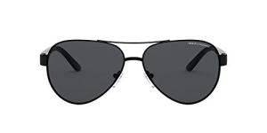 Armani Exchange A|X Mens AX2034S Aviator Sunglasses, Black/Grey, 59 mm