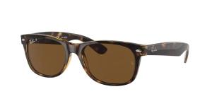 Ray-Ban RB2132 902/57 55MM NEW WAYFARER Square Sunglasses for Men for Women +BUNDLE with ACCESSORY EYEWEAR KIT(Tortoise/Crystal Lens B-15 Brown Polarized)+