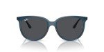 Ray-Ban Women's RB4378 Square Sunglasses, Opal Blue/Dark Grey, 54 mm