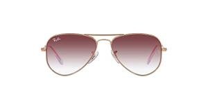 Ray-Ban Junior Unisex Kids RJ9506S Metal Aviator Sunglasses, Rose Gold/Clear Dark Violet Gradient, 50 mm