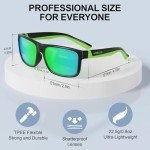 ACBLUCE Kids Sunglasses for Boys Girls Polarized Child Teen Youth Sport Baseball Cycling Beach Green Glasses for Age 6 7 8 9 10 11 12