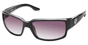 Harley‑Davidson Women’s Sunglasses – Classic Rectangle Shades with Smoke Mirror Lenses & Shiny Black Frame, 100% UV Protection