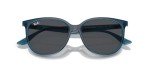 Ray-Ban Women's RB4378 Square Sunglasses, Opal Blue/Dark Grey, 54 mm