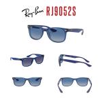 Ray-Ban Junior XS Kids' New Wayfarer RJ9052S 70624L 48MM Transparent Blue/Light Grey Gradient Dark Blue Square Sunglasses for SMALL Boys and Girls +BUNDLE with ACCESSORY EYEWEAR KIT