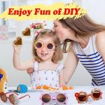 ZtohPyo 24 Pairs Kids Sunglasses DIY Kit Retro Flower Sunglasses Glasses Bulk Outdoor Eyewear for Toddler Girls Party Favor…