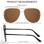 ANDWOOD Oversized Aviator Sunglasses for Women Big Large UV Protection Pilot Sun glasses Double Bridge 2 Pack Polarized Black Brown Shades