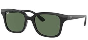 Ray-Ban Junior Kids' RJ9071S Square Sunglasses, Black/Dark Green, 48 mm