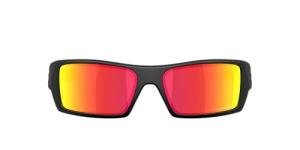 Oakley Gascan OO9014 Rectangular Sunglasses (Matte Black, Prizm Ruby)