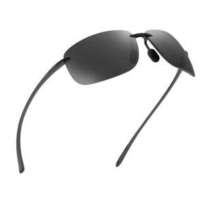 JIM HALO Polarized Sport Sunglasses for Men Women TR90 Rimless Frame for Running Fishing Cycling Driving Grey1