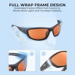 KastKing Hiwassee Polarized Sport Sunglasses for Men and Women, Matte Blackout Frame,Copper Lens