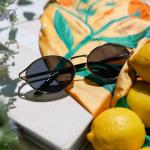 DIFF | Jessie James Decker Limoncello Lightweight Wire Sunglasses for Women UV400 Protection, Gold + Grey