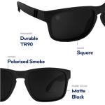 Blenders Eyewear Canyon – Polarized Sunglasses – Active Style, Durable Frame – 100% UV Protection – For Men – Black Tundra