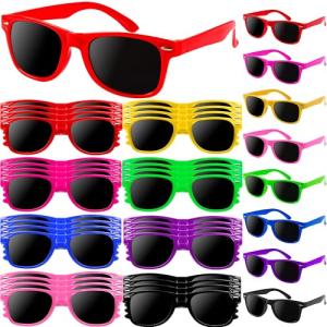 OCTERIC 32 Pcs Kids Sunglasses Bulk, Party Favors for Boys and Girls Age 3-8, Neon Sunglasses with UV400 Protection for Summer Beach Pool Party Birthday Graduation Classroom Prize Goody Bag Stuffers