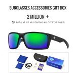 TOREGE Sports Polarized Sunglasses for Men Women Flexible Frame Cycling Running Driving Fishing Trekking Glasses TR24 (Matte Tortoise& Black& Green Revo Lens)