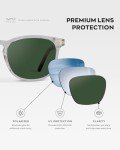 WMP Eyewear - Men's Polarized Modern Rounded Square Sunglasses