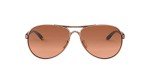 Oakley Women's OO4079 Feedback Aviator Sunglasses, Rose Gold/Vr50 Brown Gradient, 59 mm