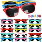 GINMIC Kids Sunglasses Bulk, 24Pack Neon Sunglasses for Kids,Boys and Girls, Great Gift for Birthday Party Supplies, Beach, Pool Party Favors, Fun Gift, Goody Bag Favors