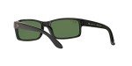 Ray-Ban RB4151 Rectangular Sunglasses, Black/Polarized Green, 59 mm
