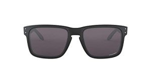 Oakley Men's OO9102 Holbrook Square Sunglasses, Matte Black on Silver/Prizm Grey, 57 mm + 1