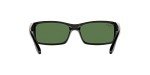 Ray-Ban RB4151 Rectangular Sunglasses, Black/Polarized Green, 59 mm