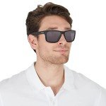 Oakley Men's OO9102 Holbrook Square Sunglasses, Matte Black on Silver/Prizm Grey, 57 mm + 1