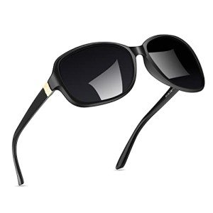 SIPHEW Polarized Sunglasses Womens Trendy, Classic Square Sun Glasses for Women UV Protection Wrap Shades