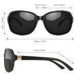SIPHEW Polarized Sunglasses Womens Trendy, Classic Square Sun Glasses for Women UV Protection Wrap Shades