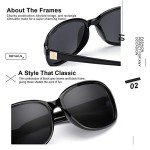 SIPHEW Polarized Sunglasses Womens Trendy, Classic Square Sun Glasses for Women UV Protection Wrap Shades