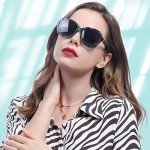 CARFIA Acetate Polarized Sunglasses for Women UV Protection Retro Trendy Big Sunnies CA2024 Green Turquoise