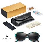 CARFIA Acetate Polarized Sunglasses for Women UV Protection Retro Trendy Big Sunnies CA2024 Green Turquoise