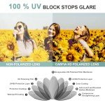 CARFIA Acetate Polarized Sunglasses for Women UV Protection Retro Trendy Big Sunnies CA2024 Green Turquoise