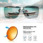 TOREGE Sports Polarized Sunglasses for Men Women Flexible Frame Cycling Running Driving Fishing Trekking Glasses TR24 (Matte Black & Red & Orange Revo Lens)