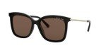 Michael Kors Women's MK2079U Zermatt Universal Fit Square Sunglasses, Black/Brown Solid, 61 mm