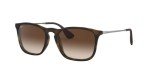 Ray-Ban Women's RB4187 Chris Square Sunglasses, Rubber Havana/Gradient Brown, One Size