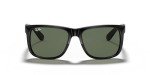 Ray-Ban RB4165 Justin Rectangular Sunglasses, Black/Dark Green, 55 mm