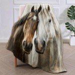 VANZEV Horse Blanket,Animal Flannel Throw Blankets,Soft Warm Lightweight Cozy Plush Horses Throws for Bedroom Sofa Home Decor Gifts for Women Girls 50"x60"