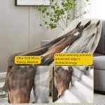 VANZEV Horse Blanket,Animal Flannel Throw Blankets,Soft Warm Lightweight Cozy Plush Horses Throws for Bedroom Sofa Home Decor Gifts for Women Girls 50"x60"