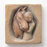 Willow Tree Quiet Strength, Always There for me, Expression of Friendship and Love Between Girls and Horses, Sculpted Hand-Painted Bas Relief Wall Plaque