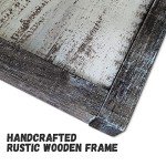 Horse Wooden Farmhouse Wall Art: Farmed Rustic Gray Horse Decor Nature Wildlife Portrait Painting Western Animals for Bedroom Farm 16x12