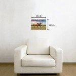 WALLSUP DECOR Animal Horses Wall Art Painting - Wildlife Canvas Picture Western Lovely Horse Playing Running on Grass Artwork for Bedrooms Hallway