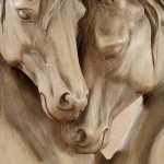 Touch of Class Loving Horses Table Sculpture Tan - Light Brown - Made of Resin - Display Decor for Horse Lovers Bedroom, Living Room - Animal Head Bust Statues - Nuzzling Equine