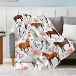 Horse Gifts for Girls Women Throw Blanket - Ultra Soft & Plush, Lightweight & Cozy, Breathable Horse Flower Bed Blanket - Animal Lovers, 40"x50" - Kids/Throw Size