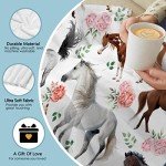 Horse Gifts for Girls Women Throw Blanket - Ultra Soft & Plush, Lightweight & Cozy, Breathable Horse Flower Bed Blanket - Animal Lovers, 40"x50" - Kids/Throw Size