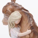 Truly a Friend Horses and Guardian Angel Statues, Sculpted Hand-Painted Girl Embracing Horse Figurines, Gifts for Horse Lover Cowgirls, Loss of Horse Remembrance Gifts, Birthday Christmas Horse Stuff