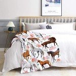 Horse Gifts for Girls Women Throw Blanket - Ultra Soft & Plush, Lightweight & Cozy, Breathable Horse Flower Bed Blanket - Animal Lovers, 40"x50" - Kids/Throw Size