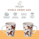 SPOTTED DOG GIFT COMPANY Horse Coffee Mug, Cute Mug 12 oz Ceramic Porcelain China Coffee Tea Cup, Horse Themed Gifts for Horse Lovers Women Men and Animal Lovers, 1 piece